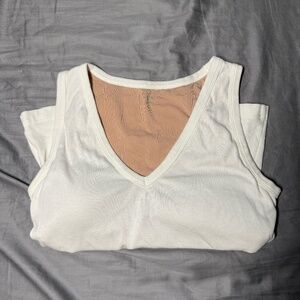 OGL Cotton Air V-Neck Airy Brami Tank – White (Size L)